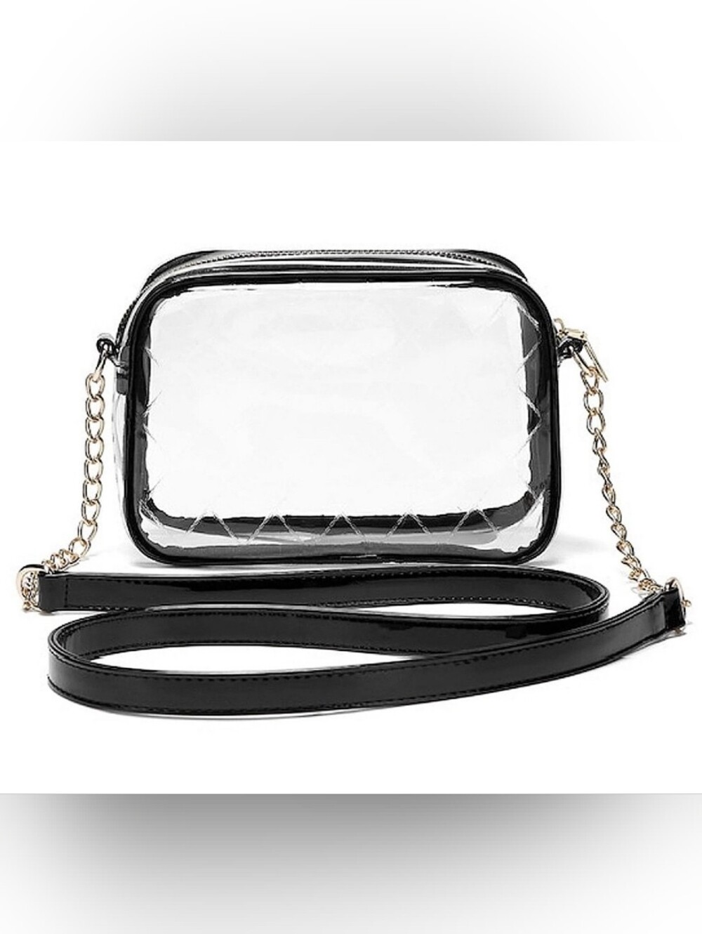 Clear Stadium Approved Concert Bag with Black Trim